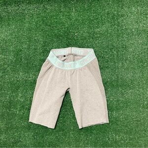 Gymshark Heather Gray Shorts with Aqua Waistband